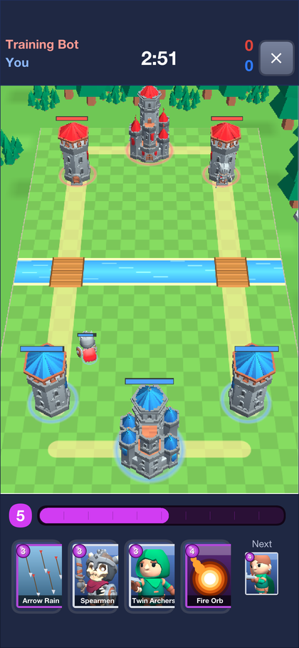 Skirmish live battle screen
